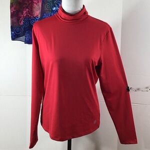 Athleta Vibrant Red Long Sleeve Turtleneck top L